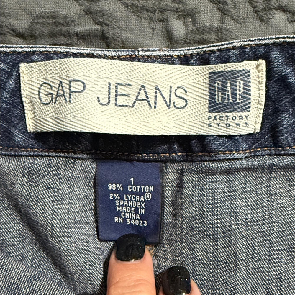 GAP JEANS junior women’s size 1 denim long skirt 4 button front with pockets - Picture 8 of 11